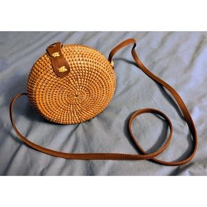 Circle Handwoven Round Retro Rattan Straw Boho Bag Crossbody